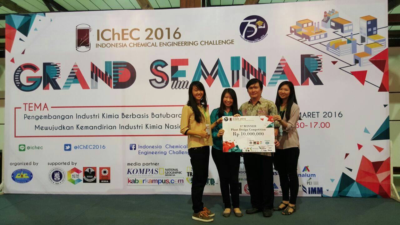 Mahasiswa Teknik Kimia UNPAR Juara IChEC 2016