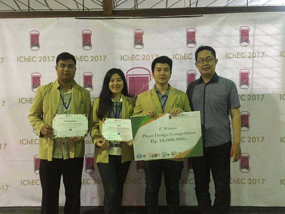 Mahasiswa Teknik Kimia UNPAR Raih Juara dalam Plant Design Competition IChEC 2017