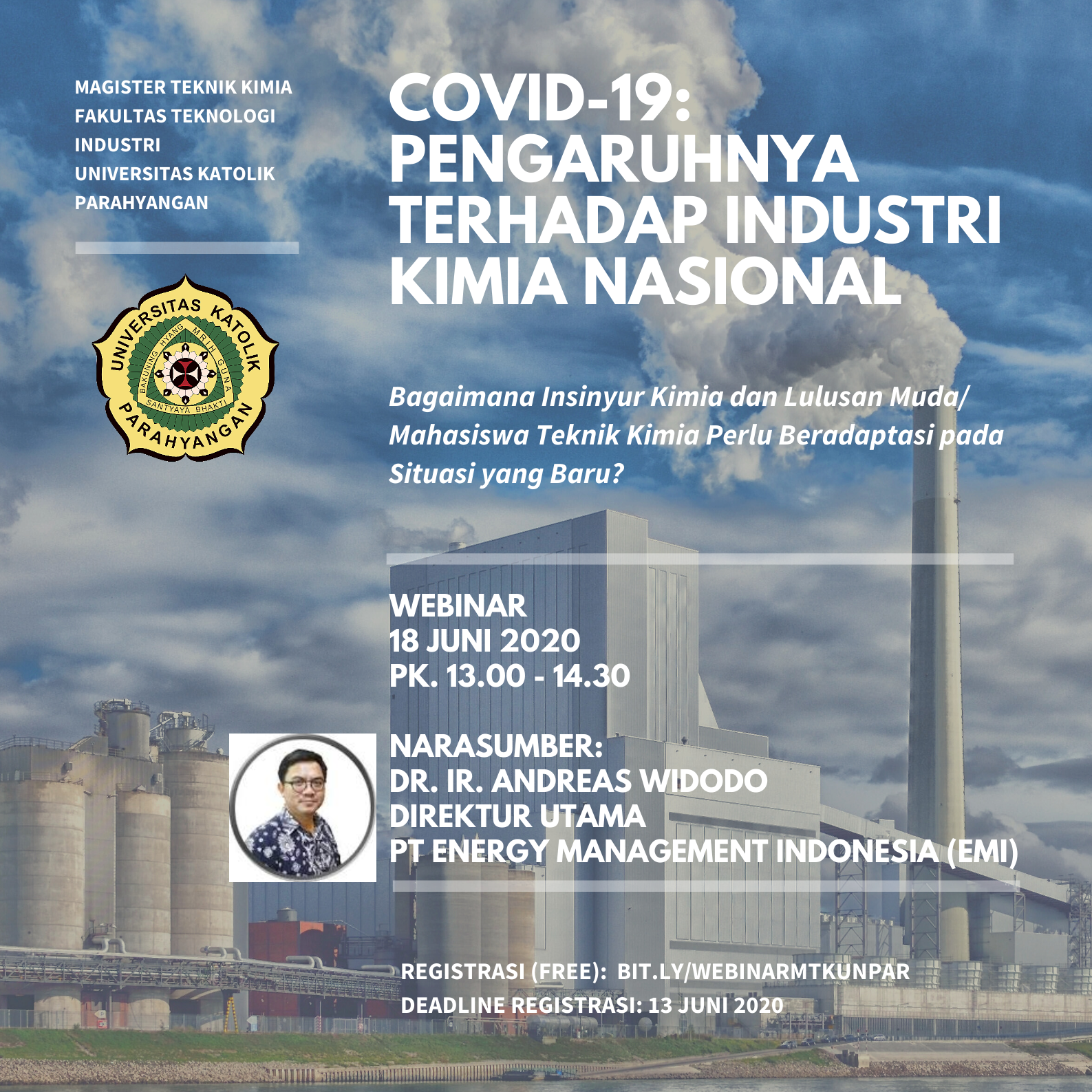 Webinar Magister Teknik Kimia: COVID-19 – Pengaruhnya Terhadap Industri Kimia Nasional