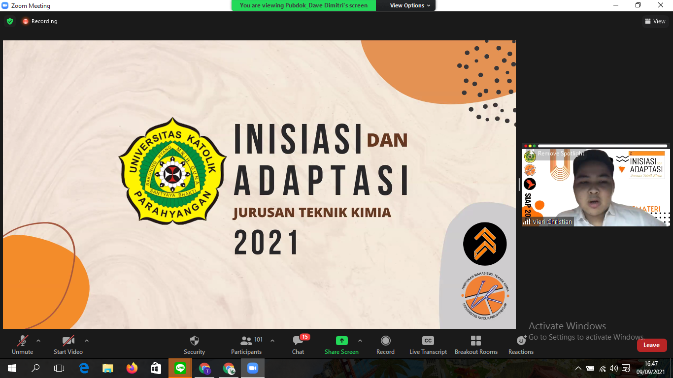 SIAP TK UNPAR 2021: Selamat datang mahasiswa/i baru