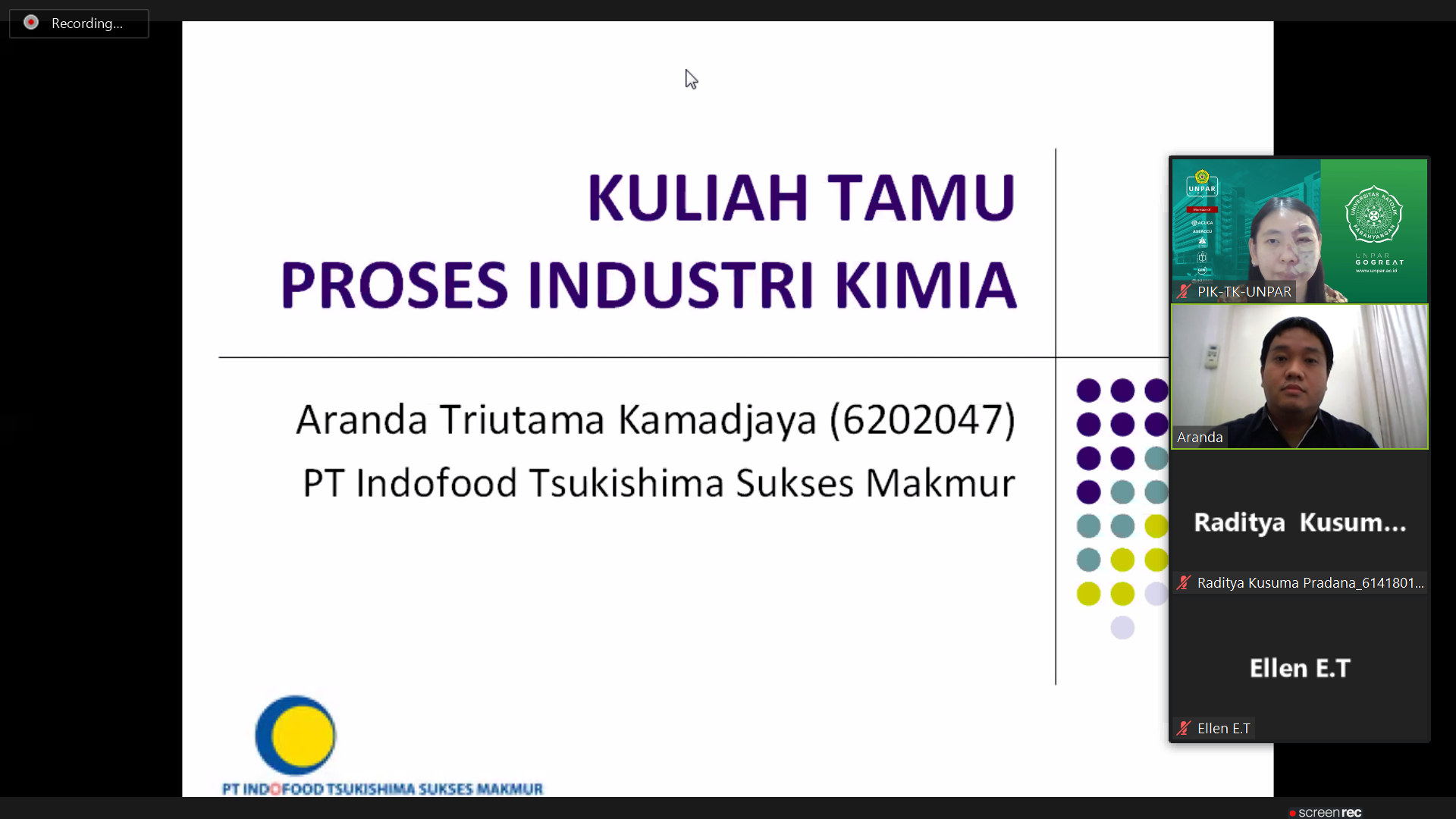 Kuliah Tamu dari PT Indofood Tsukishima Sukses Makmur