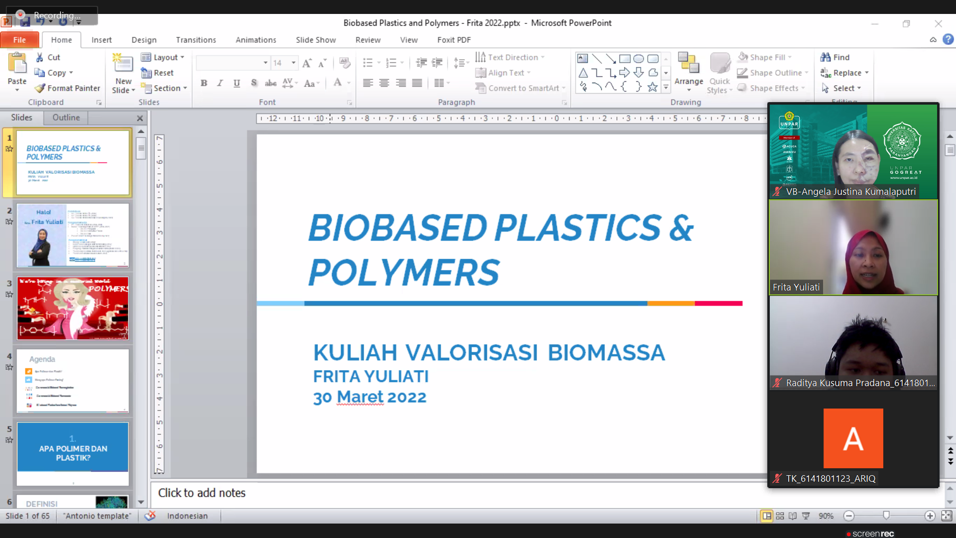 Kuliah Tamu dari Dr. Frita Yuliati