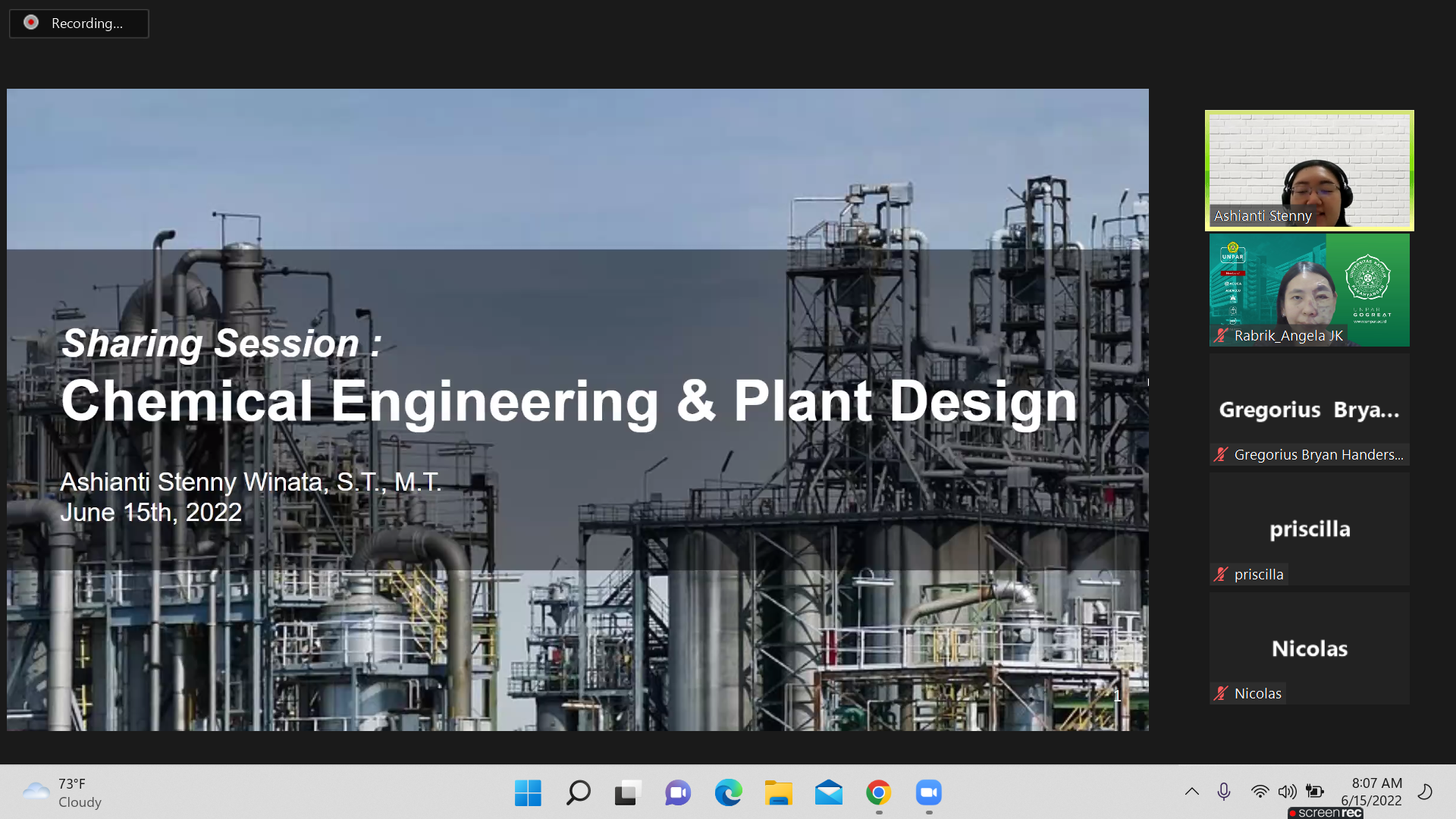 Kuliah Tamu dari PT. Alfa Laval Indonesia