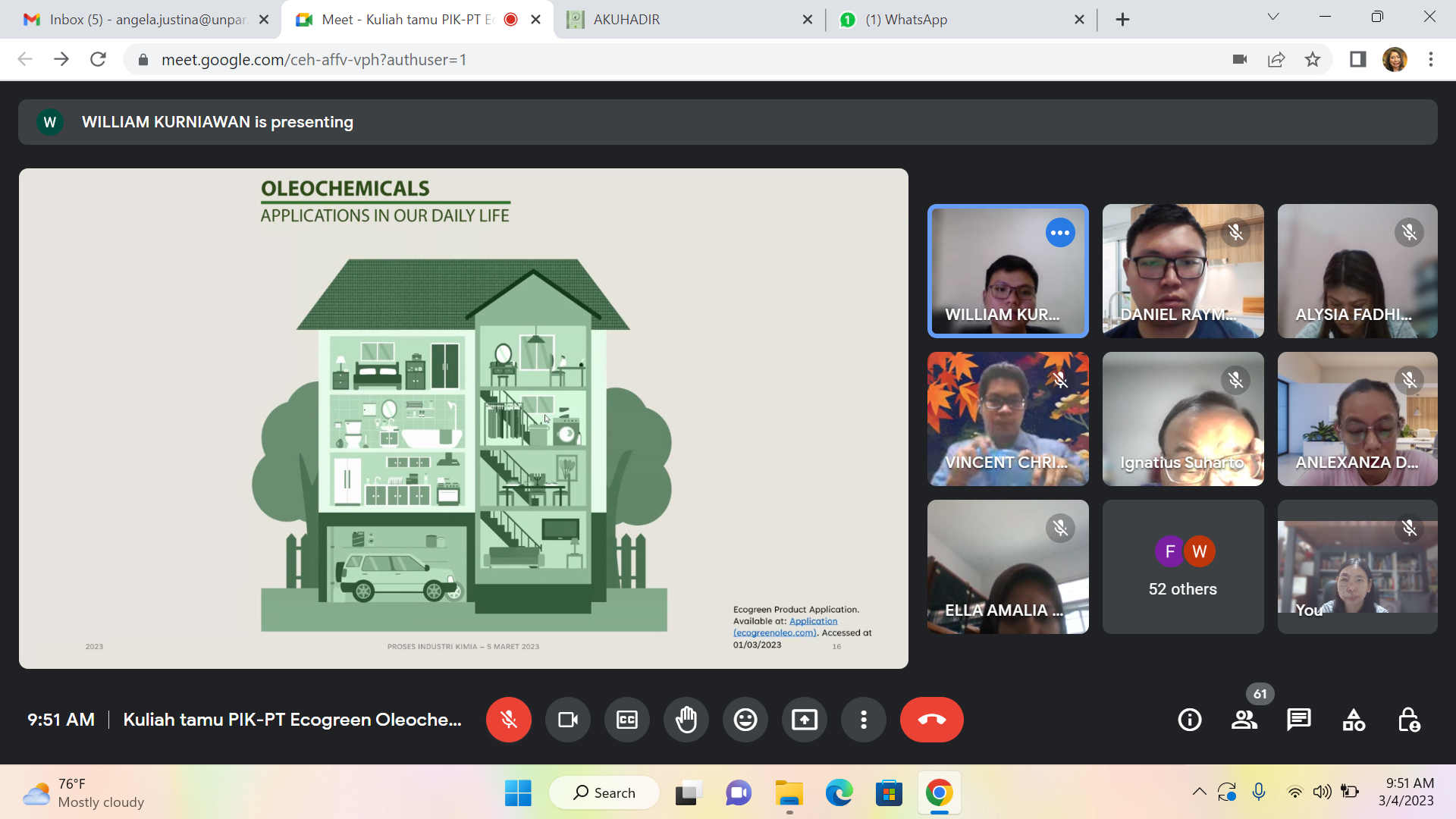 Kuliah tamu dari PT. Ecogreen Oleochemical