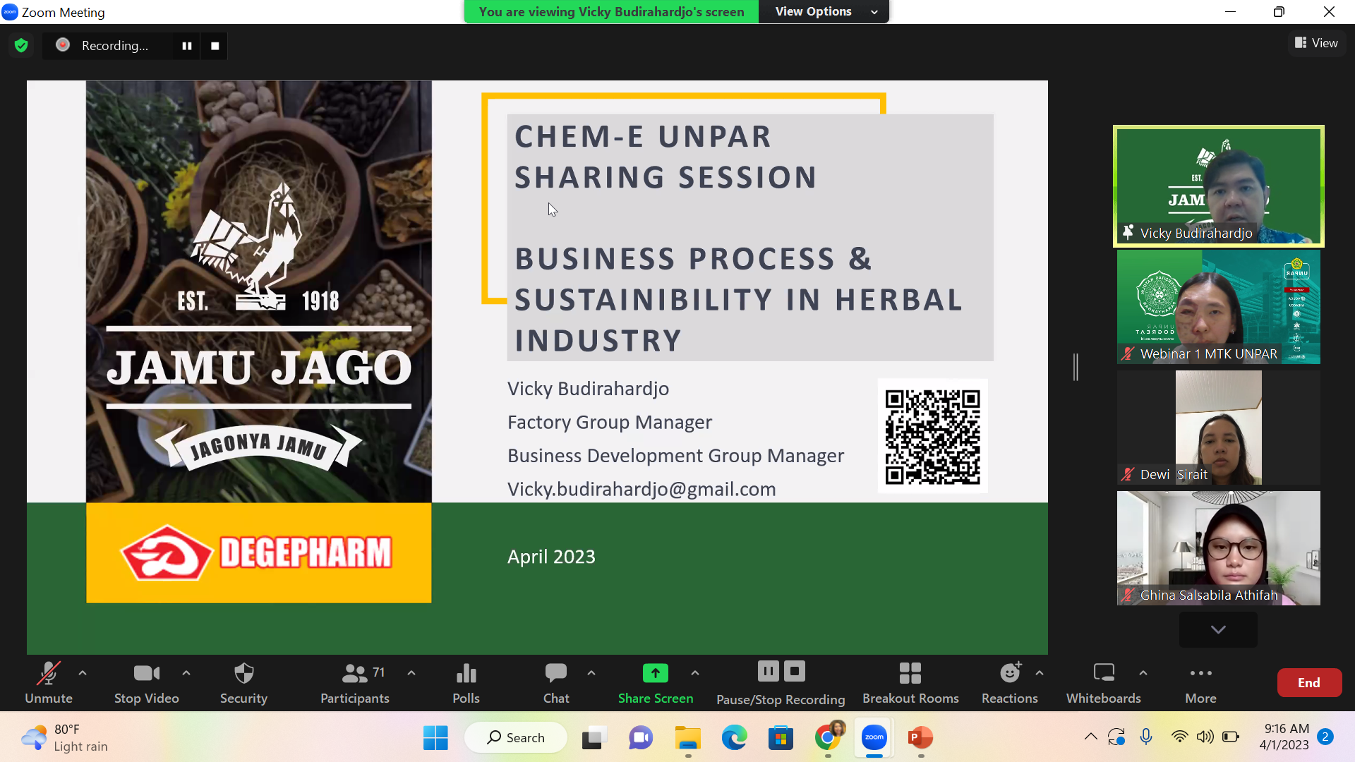 Webinar MTK #1 dari Jamu Jago dan Degepharm