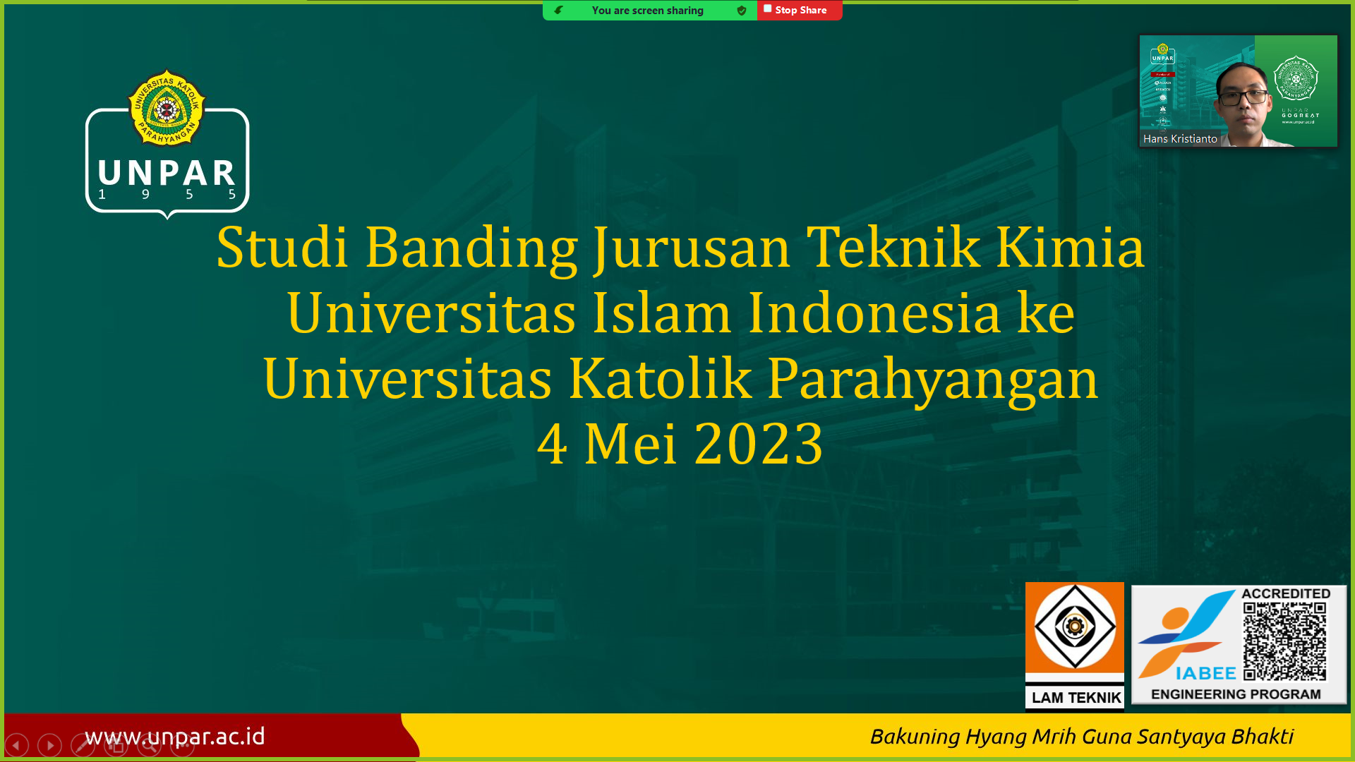 Studi Banding dari Jurusan Teknik Kimia UII